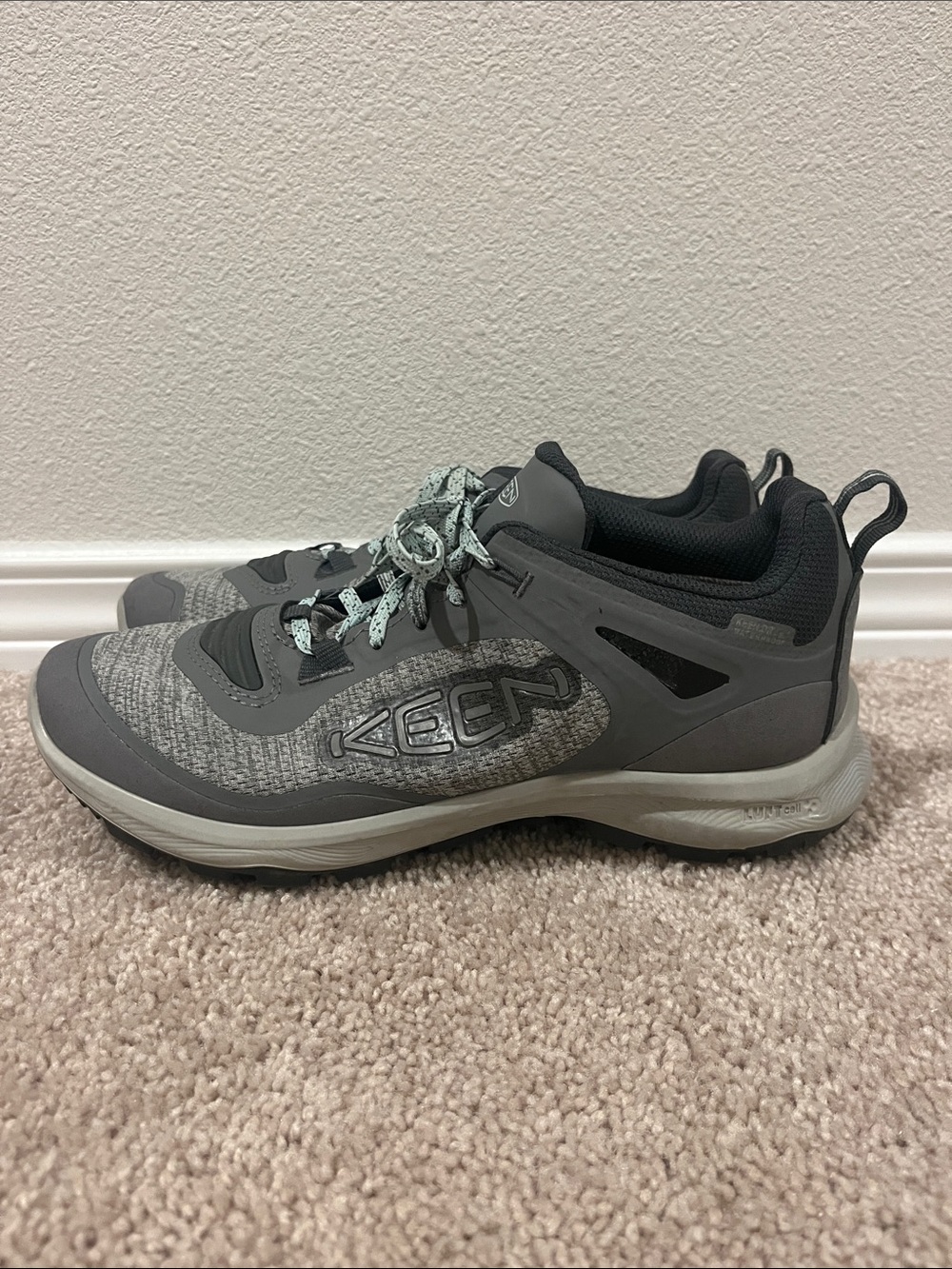 Keen Gray Trail Sneakers with Mint Laces
